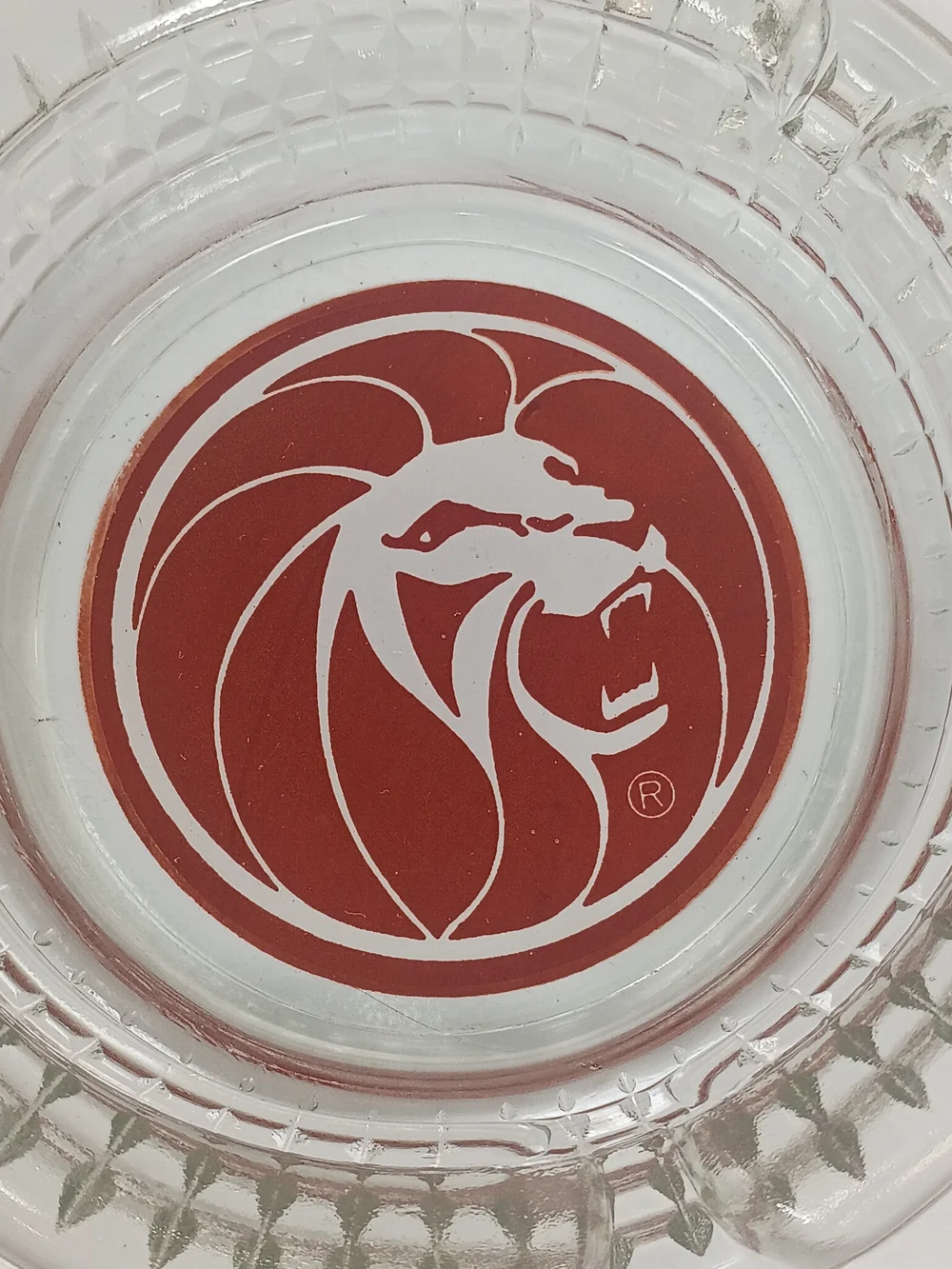 Vintage MGM Grand Hotel Ashtray with Red Lion Emblem